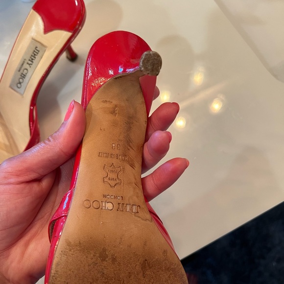 Jimmy Choo Red Strappy Heels - Picture 4 of 4